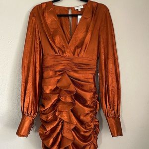 RONNY KOBO flawless ORANGE MINI DRESS size S